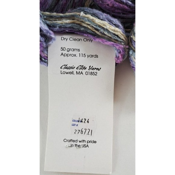 Classic Elite Yarn Fame 85% Rayon 15% Silk Purple Beige 115 Yds 50 Grams - Picture 3 of 4